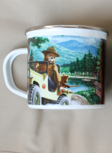 4 wheeling enamel mug