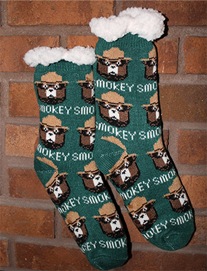 green slipper socks