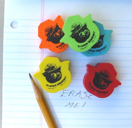 smokey bear eraser