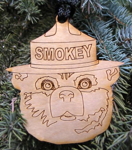 wooden smokey ornament